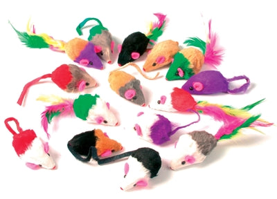 Zolux Cat Toy Fur Mice Assorted 24 Pc
