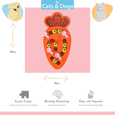 Happy Pet Tabby Patch Carrot Puzzle Intelligence Toy 28X18X4 Cm