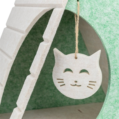 Trixie Cat Bed Play Box Lucy Triangular Felt Sand / Green 46X38X50 Cm