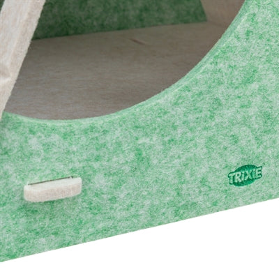 Trixie Cat Bed Play Box Lucy Triangular Felt Sand / Green 46X38X50 Cm