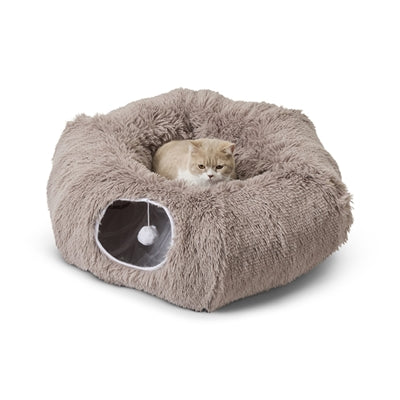 Savic Snuggle Tunnel / Cat Bed Warm Grey 85X85X26.5 Cm